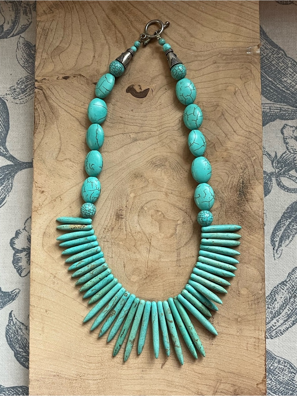 Turquoise Spike Bead Necklace - Women Jewelry